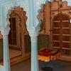 Archways and interior room of palace in Rajasthan